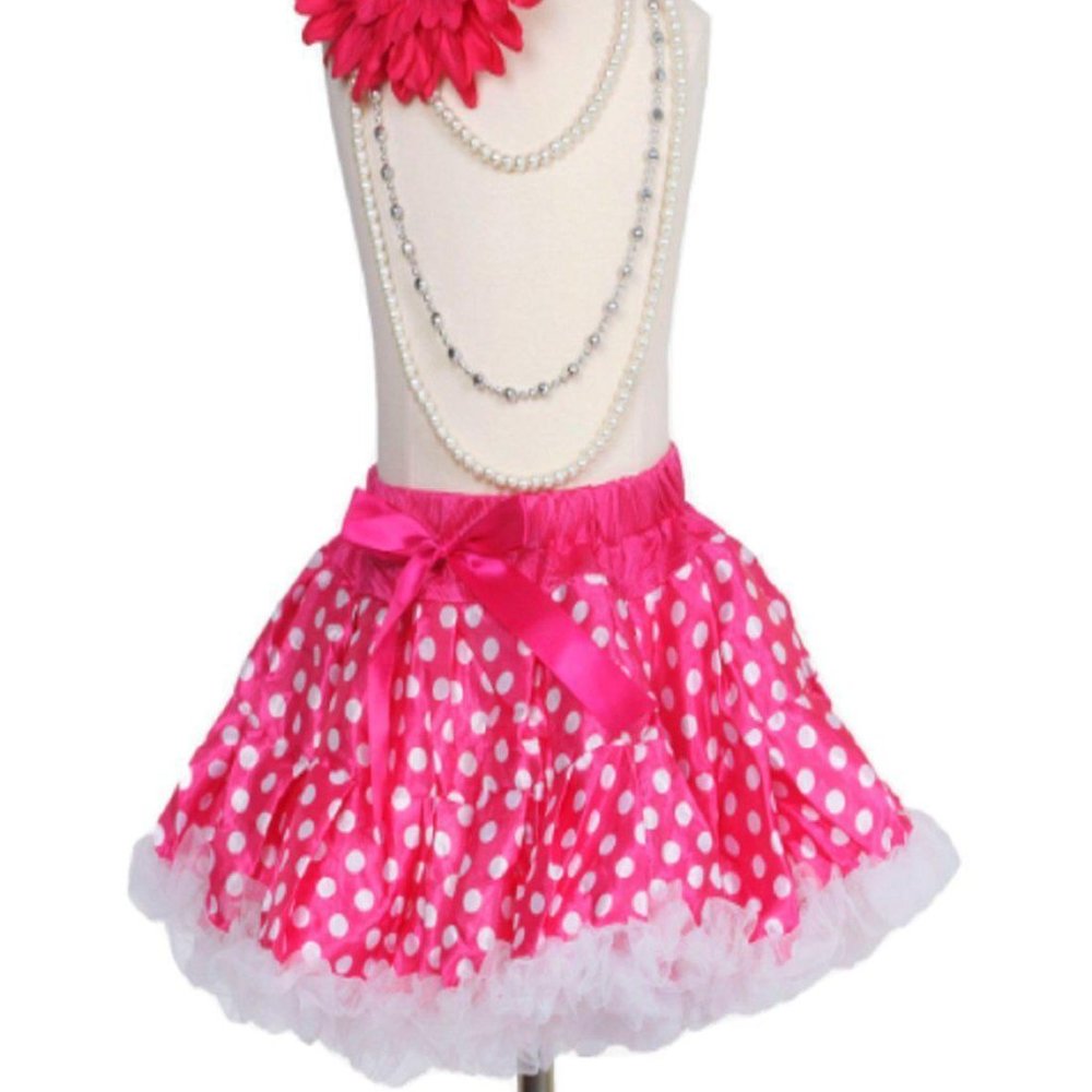 Sweet Pink And White Polka Dots Ruffle Tutu